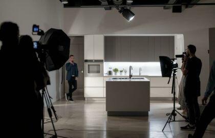 tournage dans une cuisine moderne tournage dans une cuisine moderne